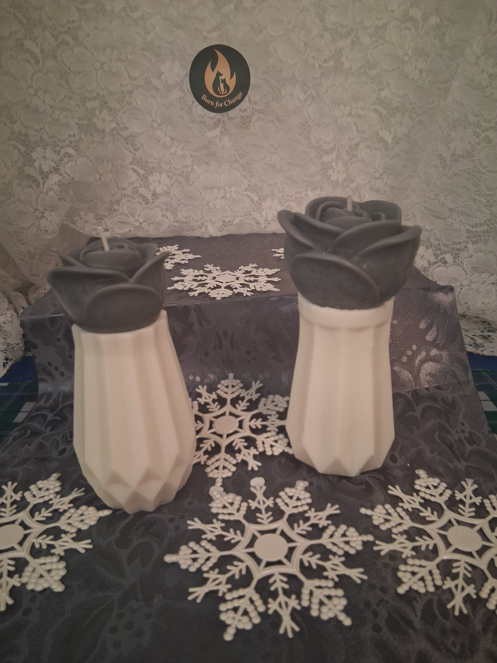 Leather Rose Luminary (Set of 2)