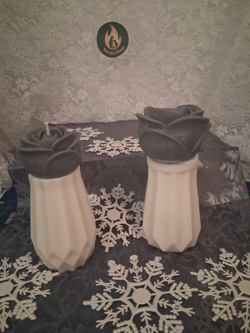 Leather Rose Luminary (Set of 2)