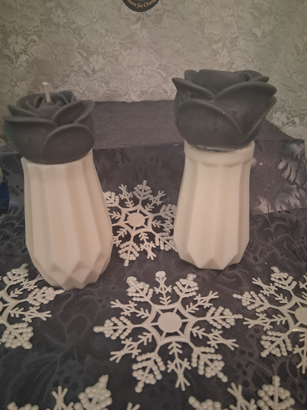 Leather Rose Luminary (Set of 2)