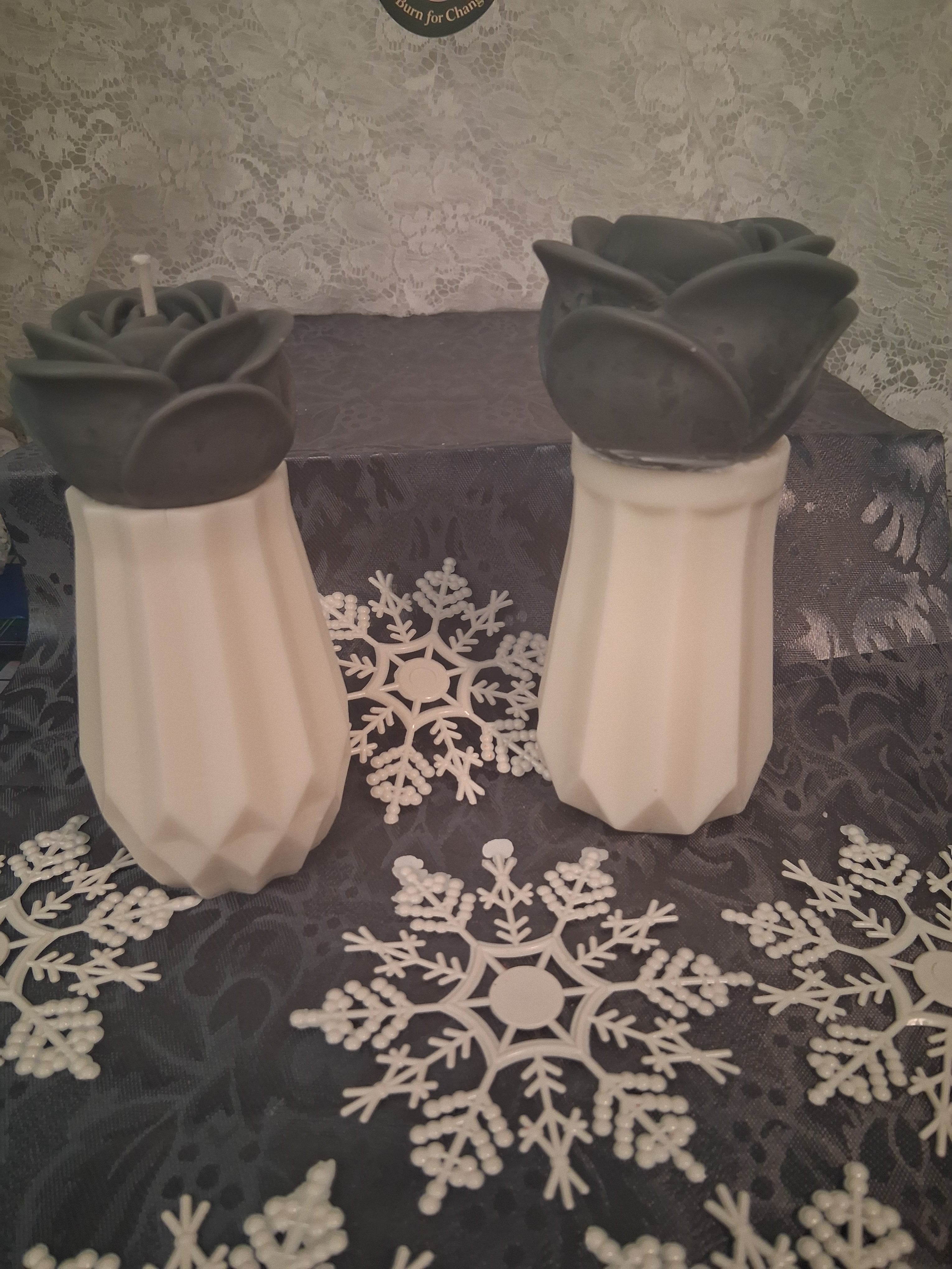 Leather Rose Luminary (Set of 2)